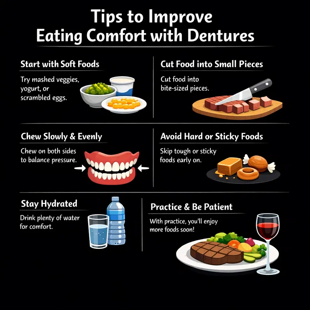 tips to improve eating comfort with dentures