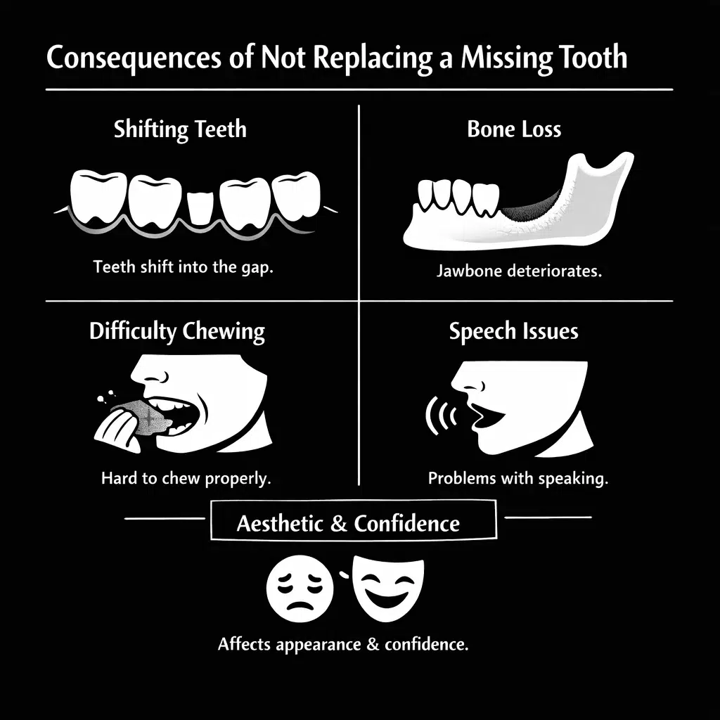 consequences of not replacing missing teeth